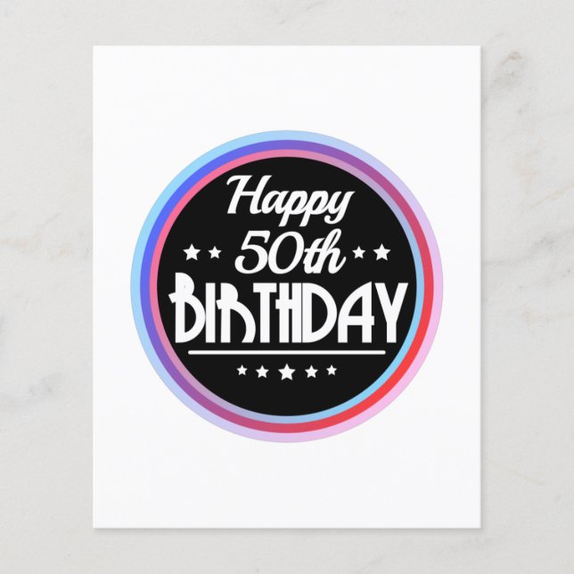 Modern Abstract Happy 50th Birthday Flyer (Front)