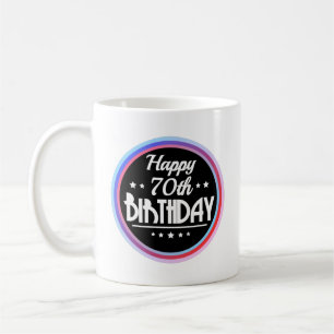 Modern Abstract Happy 70th Birthday Coffee Mug