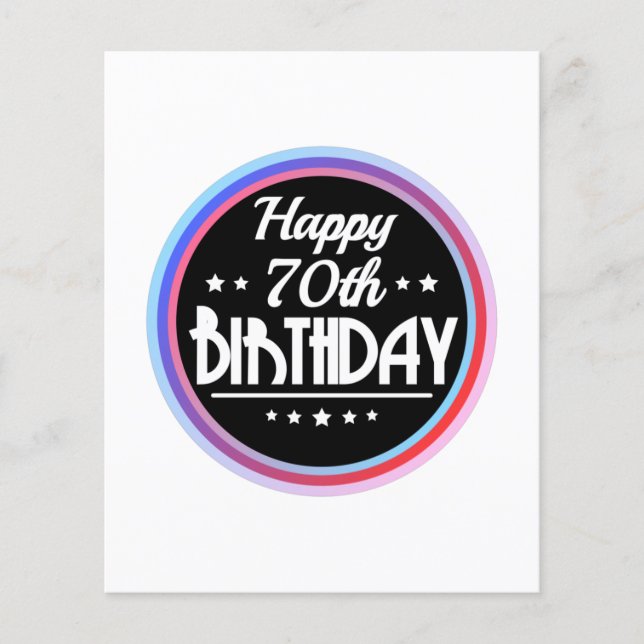 Modern Abstract Happy 70th Birthday Flyer (Front)