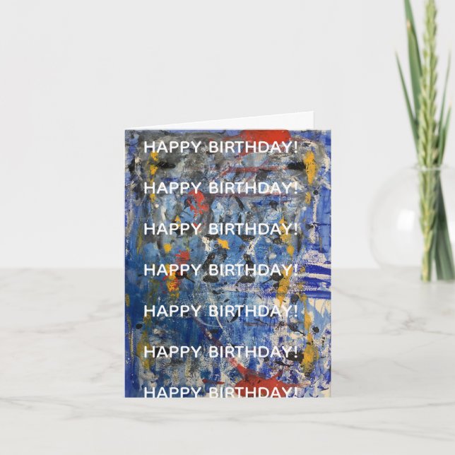 Modern Abstract Happy Birthday Card (Front)