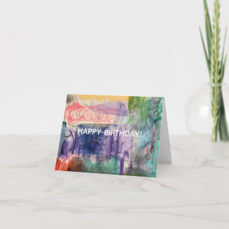 Modern Abstract Happy Birthday Card