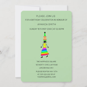 Modern Abstract Happy Birthday Celebration Invitation