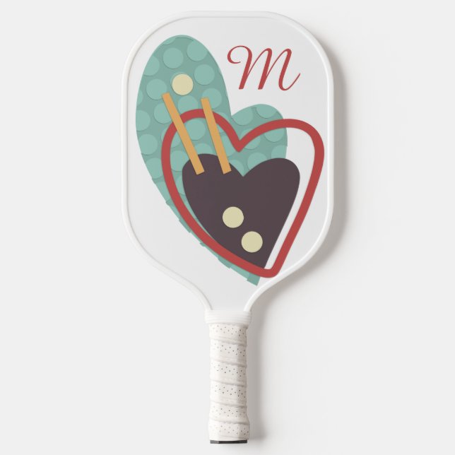 MODERN ABSTRACT "HEART" DESIGN PICKLEBALL PADDLE (Front)