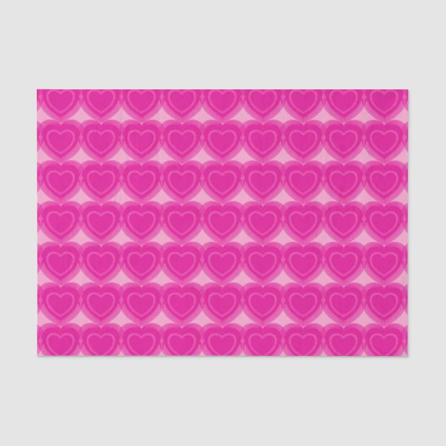 Modern Abstract Hearts - Fuchsia Pink Tissue Paper (Front)