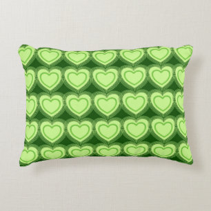 Modern Abstract Hearts - Lime Green Decorative Cushion