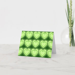 Modern Abstract Hearts - Lime Green Holiday Card