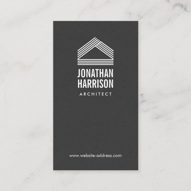 Modern Abstract Home Logo Business Cards (Front)