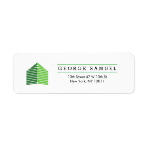 Modern Abstract Home Logo Realtor Green and White Return Address Label