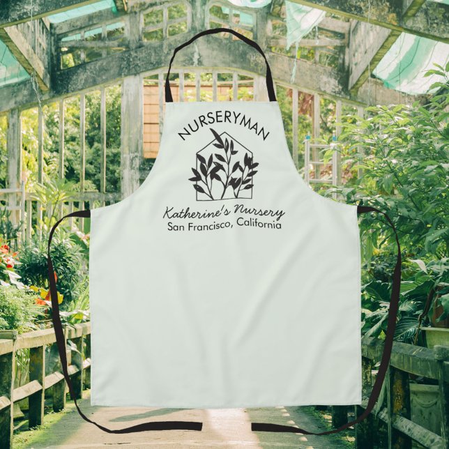 Modern Abstract House Plant Personalised Gardening Apron (In situ)
