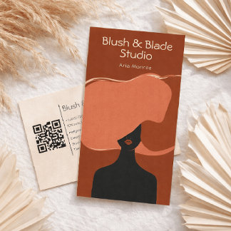 Modern abstract Illustration Hairstylist Salon Business Card