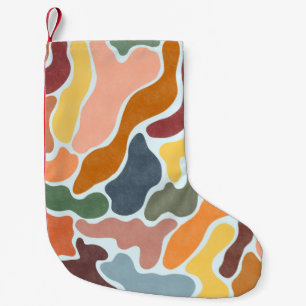 Modern abstract illustration in earthy tones. small christmas stocking