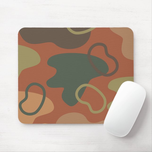 Modern abstract in natural colours Green Brown  Mouse Pad (With Mouse)