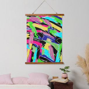 Modern Abstract in Rainbow Colors  Hanging Tapestry