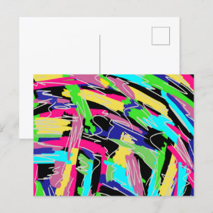 Modern Abstract in Rainbow Colours Postcard