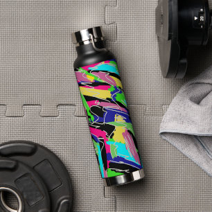 Modern Abstract in Rainbow Colours Water Bottle