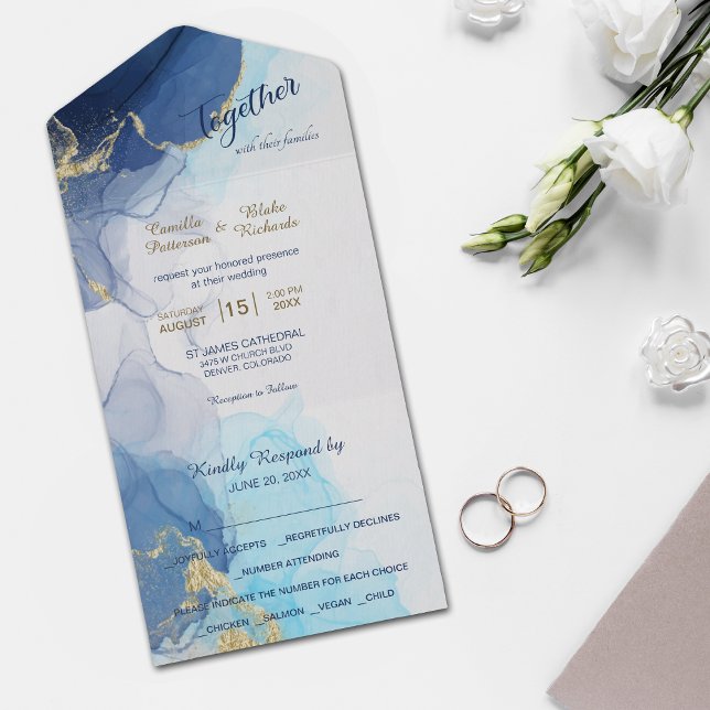 Modern Abstract Indigo Aqua Blue Photo Template (Creator Uploaded)