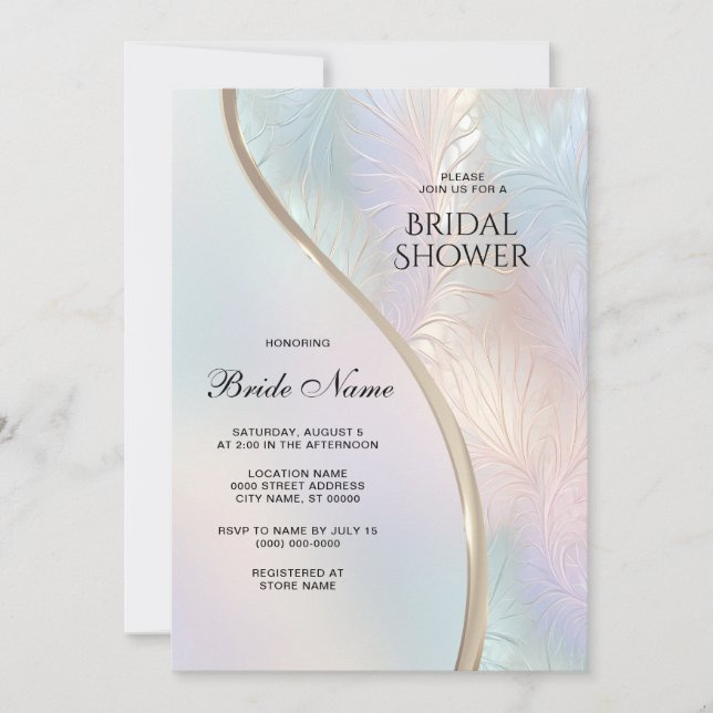 Modern Abstract Iridescent Bridal Shower Invitation (Front)