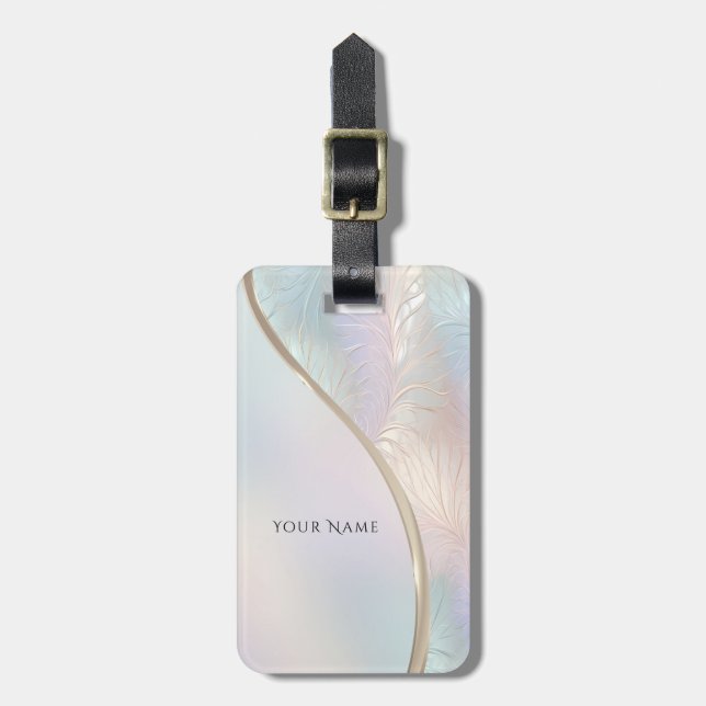 Modern Abstract Iridescent Luggage Tag (Front Vertical)
