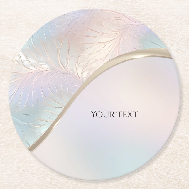 Modern Abstract Iridescent Paper Coaster (Front)