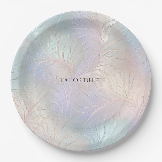 Modern Abstract Iridescent Paper Plate (Front)
