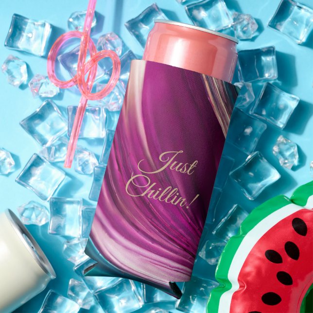 Modern Abstract Just Chillin- Seltzer Can Cooler (In Situ Summer)