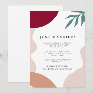 Modern abstract Just married wedding announcement