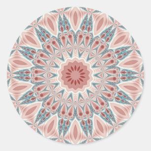 Modern Abstract Kaleidoscope Mandala Fractal Art Classic Round Sticker