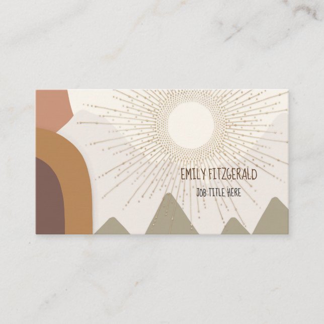 Modern Abstract Landscape Shapes Business Card (Front)