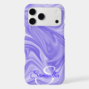 Modern Abstract Lavender Marble Monogram and Name