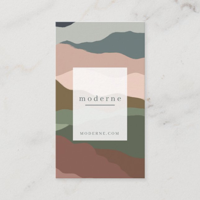 Modern Abstract Layered Sand Terrarium Design Business Card (Front)