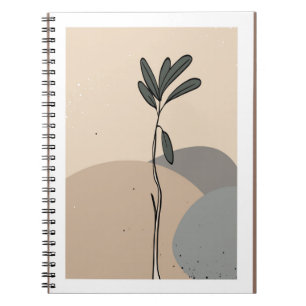 Modern abstract leaves notebook