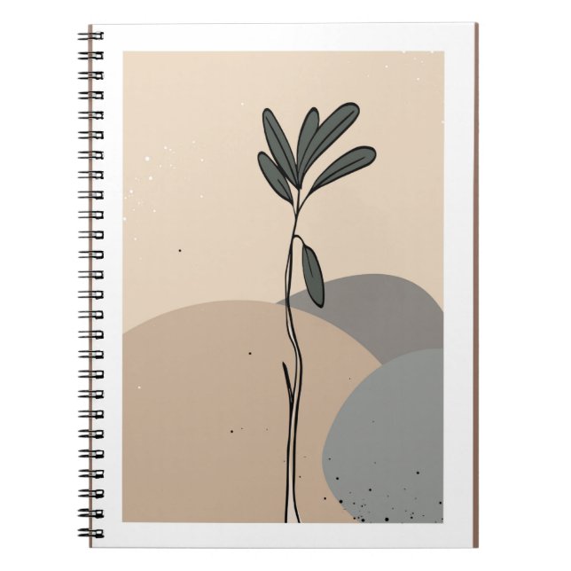 Modern abstract leaves notebook (Front)