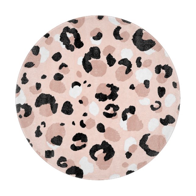 Modern Abstract Leopard Animal Print Cutting Board (Front)