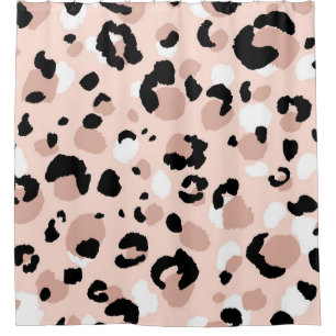 Modern Abstract Leopard Animal Print Shower Curtain