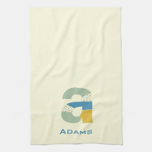 Modern Abstract Letter A Monogram Initial Tea Towel