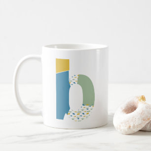 Modern Abstract Letter B Monogram Initial Coffee Mug