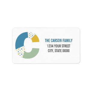 Modern Abstract Letter C Monogram Initial Address Label