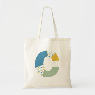 Modern Abstract Letter C Monogram Initial Tote Bag