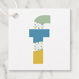 Modern Abstract Letter F Monogram Personalised Favour Tags