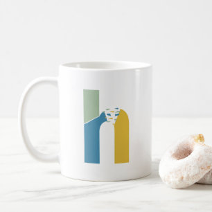 Modern Abstract Letter H Monogram Initial Coffee Mug