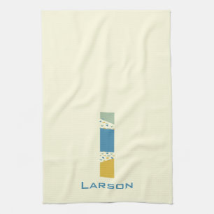 Modern Abstract Letter L Monogram Initial Tea Towel