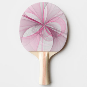 Modern Abstract Light Pink Gray Fractal Design Ping Pong Paddle