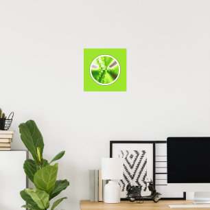 Modern Abstract Lime Green Fractal Poster