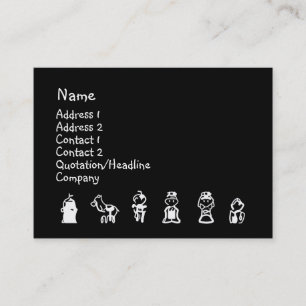 Modern Abstract Line Art Chess Club Business Card