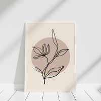 Modern Abstract Line Art Flower