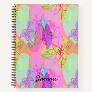 Modern Abstract Line Floral Art Notebook