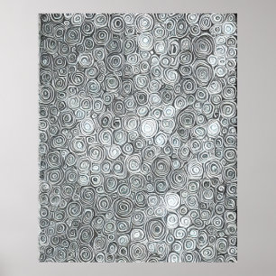 Modern Abstract Lineal black grey white Lines  Poster