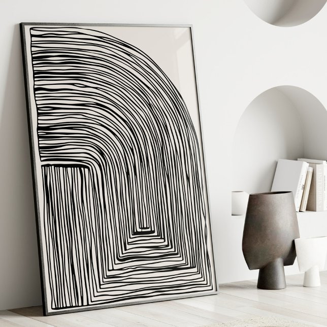 Modern Abstract Lines Black and White Wall Art (Creator Uploaded)