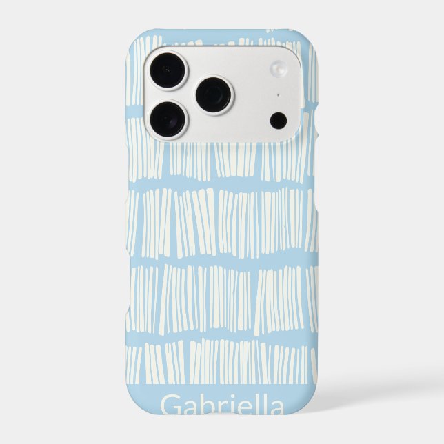 Modern Abstract Lines Pattern in Blue Personalised (Back)
