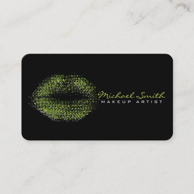 Modern Abstract Lips Makeup Artist #42 Business Card (Front)